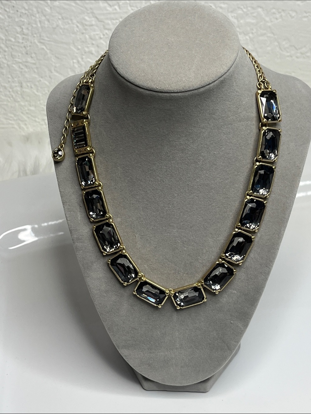 Lia Sophia Versailles Gold-Tone Necklace with Smoky Gray Crystals - Picture 6 of 9